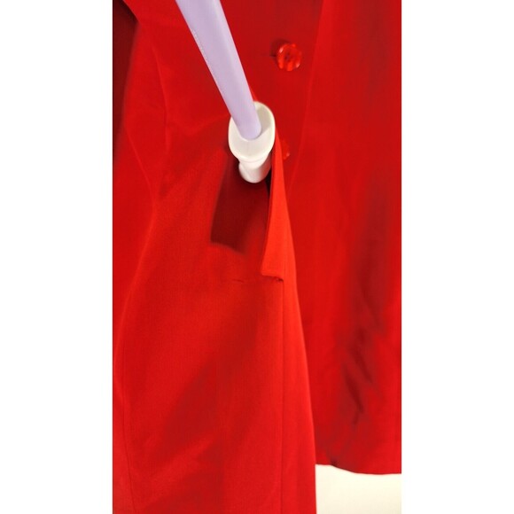 HUGO BUSCATI COLLECTION 100% Silk Long Blazer Women's Sz 14 Red Classic Preppy - Picture 6 of 9